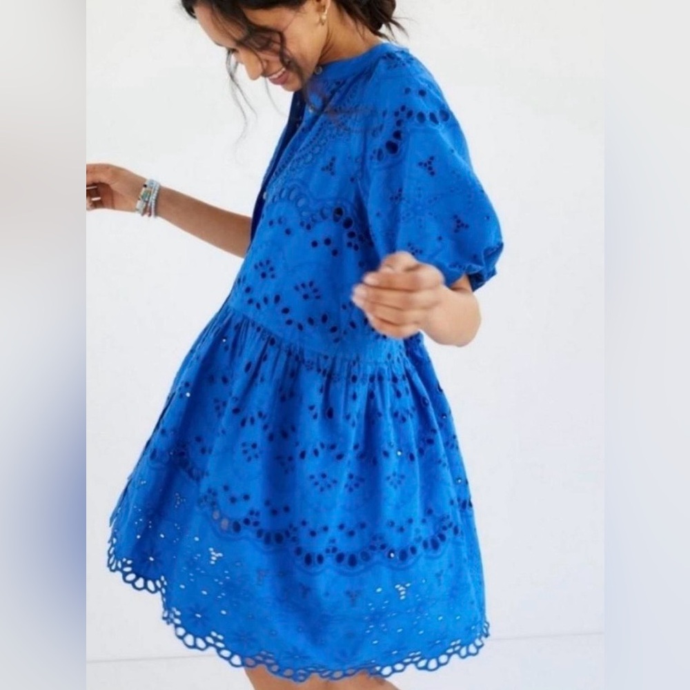 Anthropologie Tallulah Puff Sleeve Eyelet Mini Dress, Size XS - Picture 3 of 14